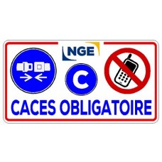 Autocollant Caces Obligatoire de 150 x 80.mm